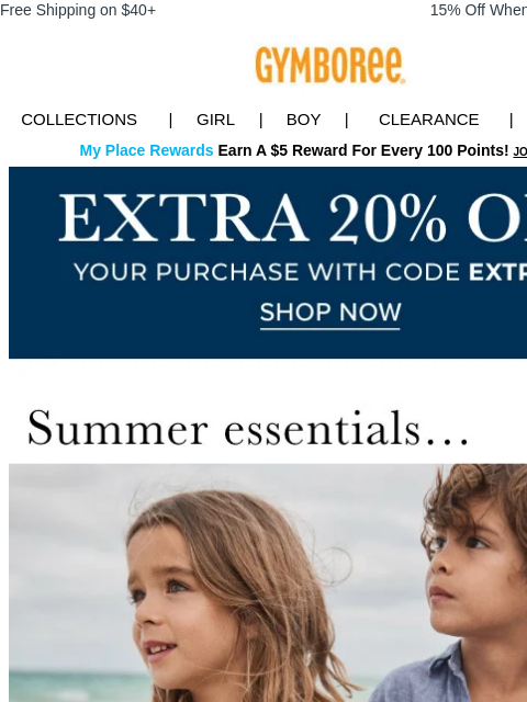 gymboree newsletter: Summer styles they’ll wear on repeat 🔁🌴