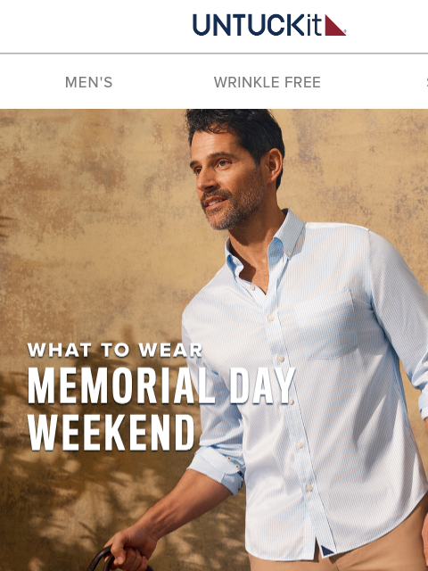 untuckit newsletter: Your Memorial Day Look, Covered 👀