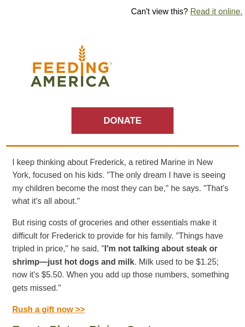 feedingamerica newsletter: A retired Marine’s "impossible choice," and how yo...