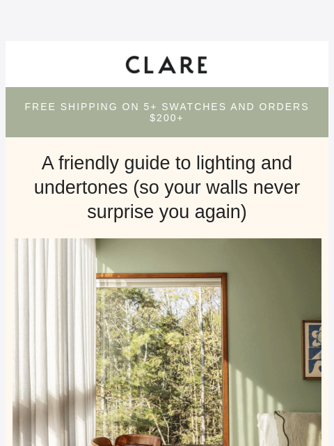 clare newsletter: Why your paint looks different at night (we explai...