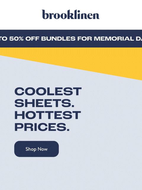 brooklinen newsletter: Cool Sheets on SALE for Summer