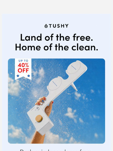 hellotushy newsletter: Up to 40% off bidets!