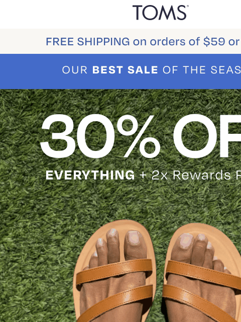 toms newsletter: 30% Off Leather Sandal Neutrals (Because Necessary...