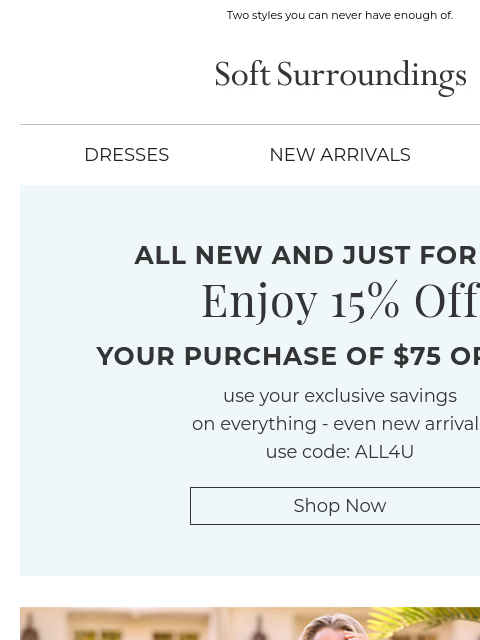 softsurroundings newsletter: Tunics & Leggings