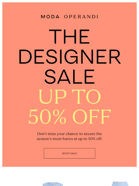 modaoperandi newsletter: Now Live: The Designer SALE