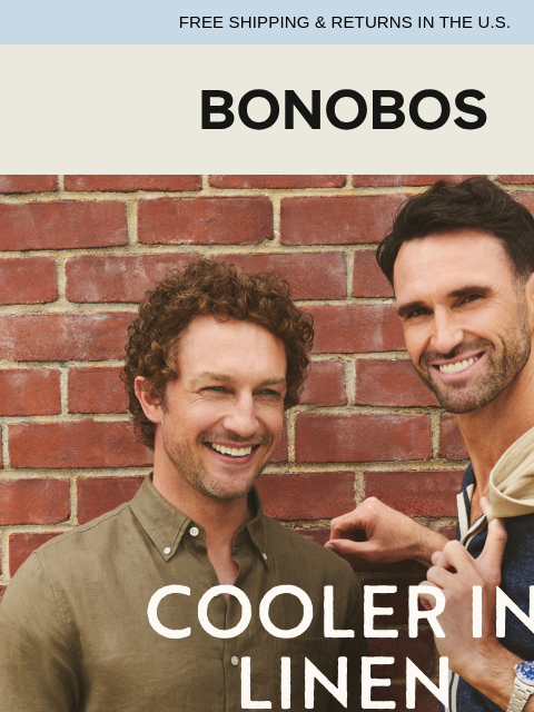 bonobos newsletter: Cooler in Linen With Carl Radke & Ben Waddell