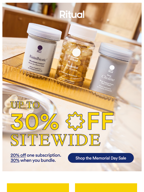 ritual newsletter: The Memorial Day Sale is here! ⭐️