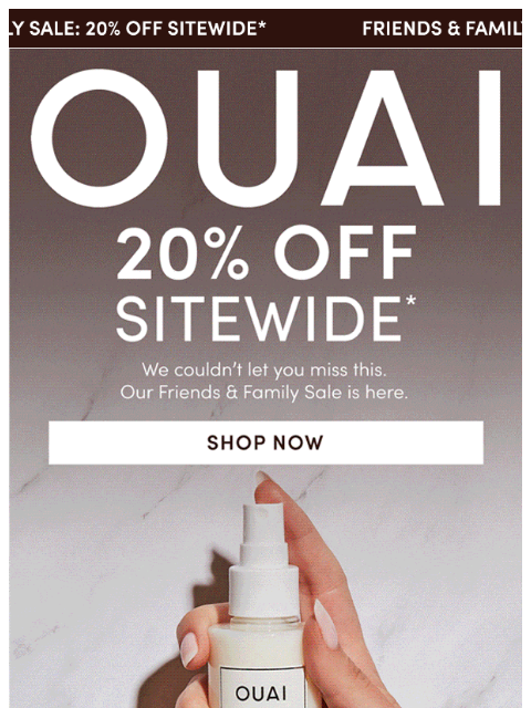 theouai newsletter: Don’t miss this: 20% off sitewide