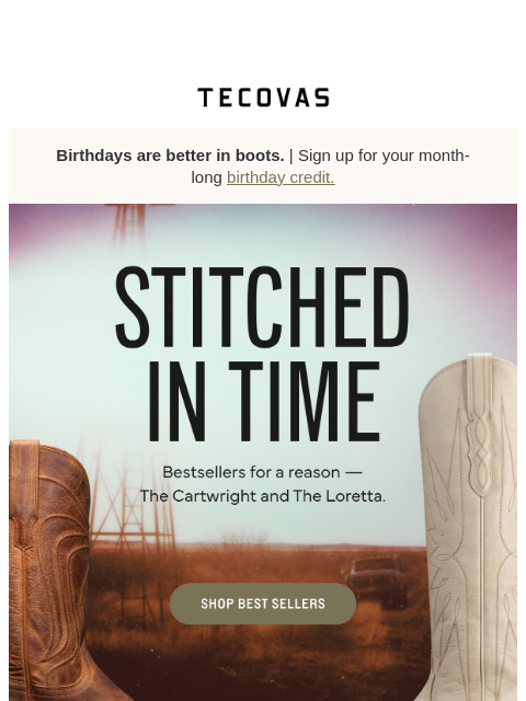 tecovas newsletter: Our two best selling boots.