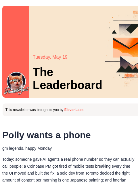 producthunt newsletter: 😸 Polly wants a phone