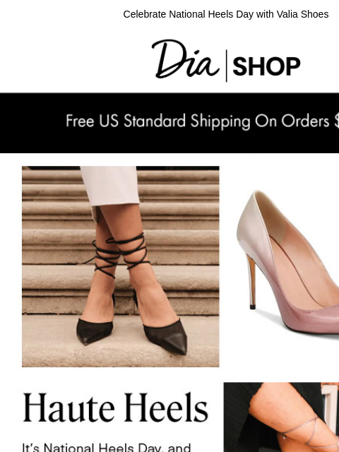 Celebrate National Heels Day with Valia Shoes Dia & Co Shop YOU MAY ALSO LIKE Kady Fit DoubleWeave Pant﻿ Kady Fit DoubleWeave Pant﻿ SHOP NOW﻿ Flare Sleeve Scuba Dress﻿ Flare Sleeve Scuba Dress﻿