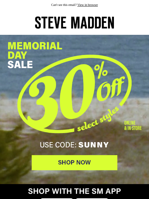 stevemadden newsletter: Now Live: 30% Off Select Styles