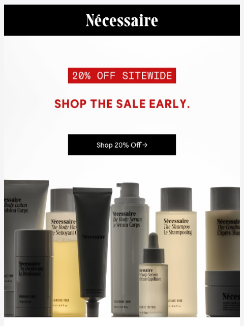 necessaire newsletter: 20% Off Sitewide