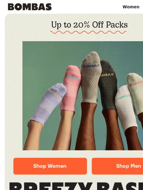 bombas newsletter: Breezy Summer Basics Made Better