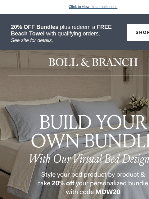 bollandbranch newsletter: Use The Virtual Bed Designer → Save 20%