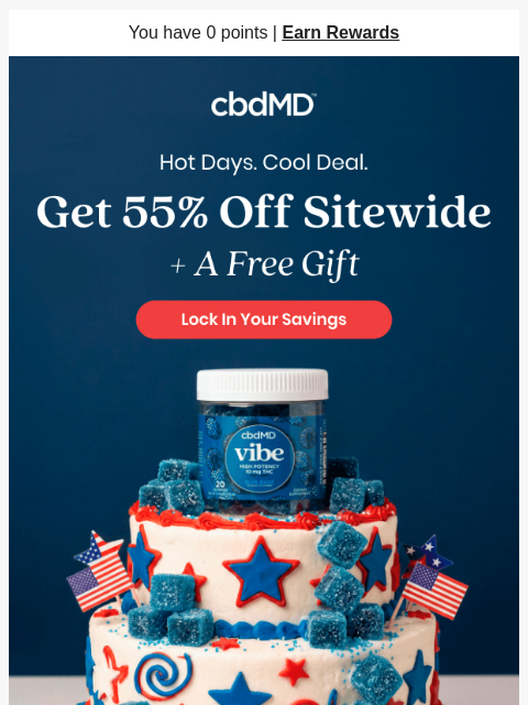 cbdmd newsletter: Go On. You Deserve the 55% Off.