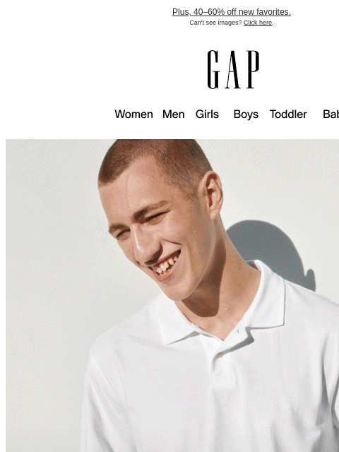 gap newsletter: Welcome to summer: 50% off dresses, polos & more