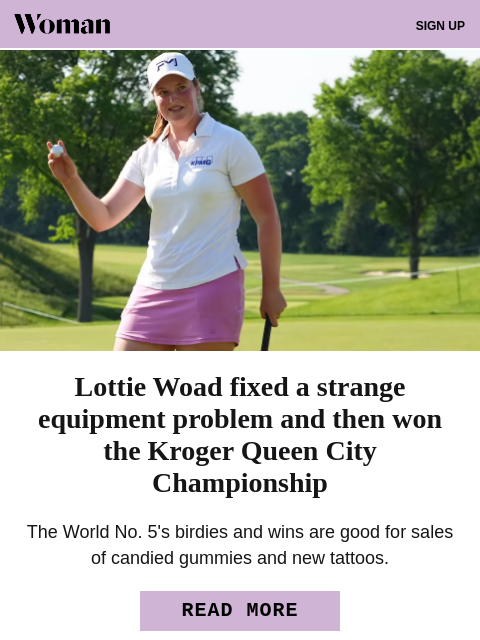 golfdigest newsletter: Lottie Woad's strange equipment problem