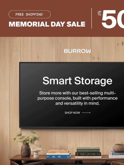 burrow newsletter: Our best-selling media console, now up to 35% off