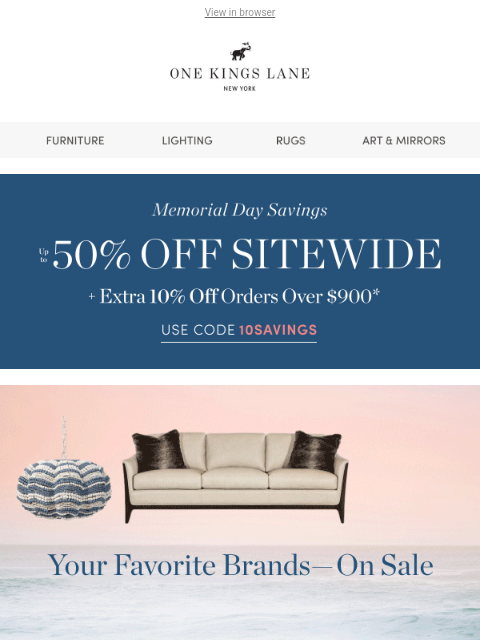 onekingslane newsletter: Currey & Company, Lauren Liess & Hooker Furniture ...
