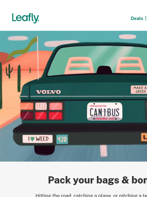 leafly newsletter: Expert tips for traveling with weed 🧳
