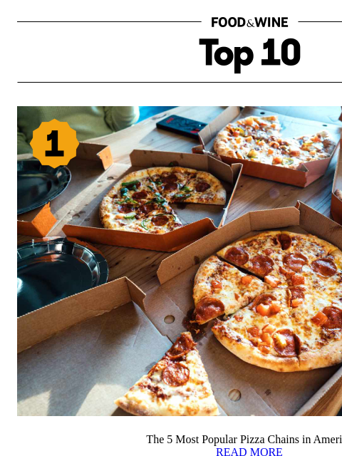 foodandwine newsletter: The 5 Most Popular Pizza Chains in America