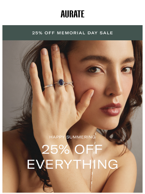 auratenewyork newsletter: 25% OFF STARTS NOW
