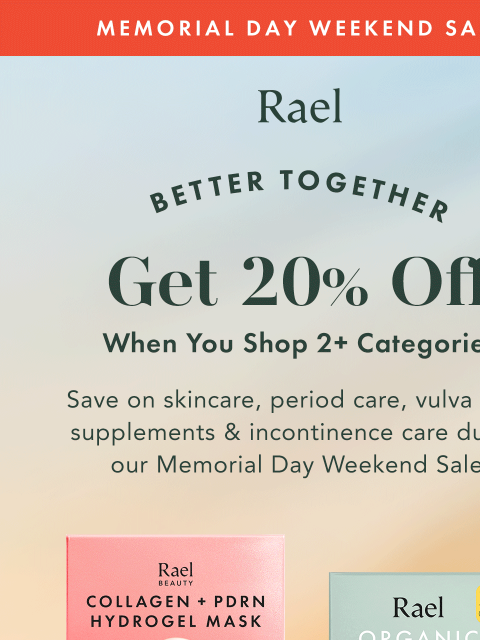 getrael newsletter: 20% Off Across Categories — Sale Starts Today