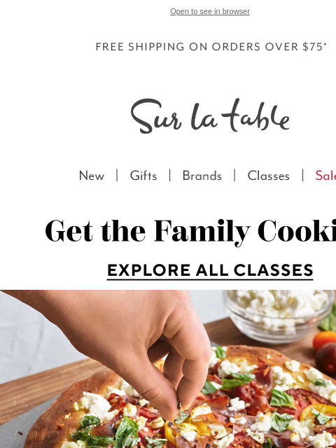 surlatable newsletter: Let the kids handle dinner: Family Fun classes.