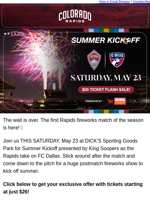 thecoloradorapids newsletter: TICKET OFFER: Rapids postmatch fireworks are back ...
