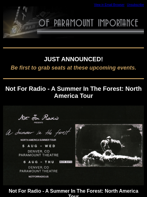 kroenkeentertainment newsletter: New Shows, Big Savings & Your Chance to Win Aaron ...