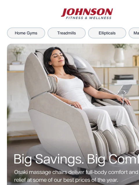 johnsonfit newsletter: BIG Savings on Popular Osaki Massage Chairs