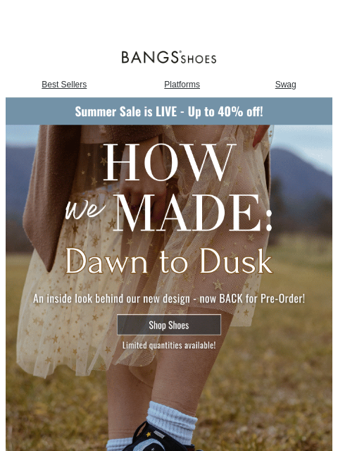 bangsshoes newsletter: An inside look... 🌞🌙💙