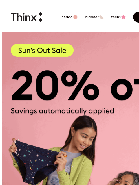 20% off all absorbent undies. ‌ ‌ ‌ ‌ ‌ ‌ ‌ ‌ ‌ ‌ ‌ ‌ ‌ ‌ ‌ ‌ ‌ ‌ ‌ ‌ ‌ ‌ ‌ ‌ ‌ ‌ ‌ ‌ ‌ ‌ ‌ ‌ ‌ ‌ ‌ ‌ ‌ ‌ ‌ ‌ ‌ ‌ ‌ ‌ ‌ ‌ ‌ ‌ ‌ ‌ ‌ ‌ ‌ ‌ ‌ ‌ ‌ ‌ ‌ ‌ ‌ ‌ ‌ ‌ ‌ ‌ ‌ ‌ ‌ ‌ ‌ ‌ ‌ ‌ ‌ ‌ ‌ ‌ ‌ ‌ ‌ ‌ ‌ ‌ ‌ ‌