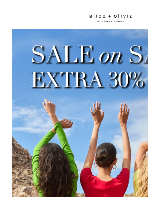 Major Memorial Day Sale! xoxo Stace ‌ ‌ ‌ ‌ ‌ ‌ ‌ ‌ ‌ ‌ ‌ ‌ ‌ Header Logo *TAKE 30% OFF SELECT STYLES. ONLY ITEMS MARKED WITH "SALE ON SALE" ARE ELIGIBLE FOR THE PROMOTION. VALID AT ALICE +