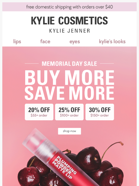 kyliecosmetics newsletter: up to 30% OFF ☀️