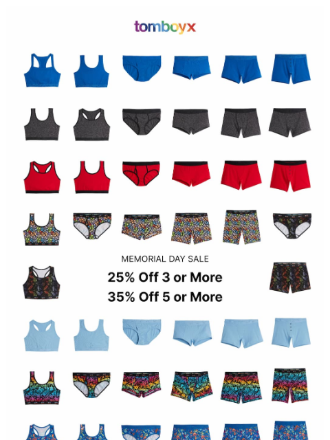 tomboyx newsletter: 25%-35% Off 🩲🩳🩱