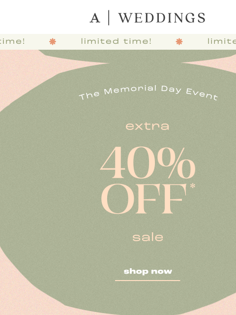 anthropologie newsletter: SURPRISE! Extra 40% off sale!