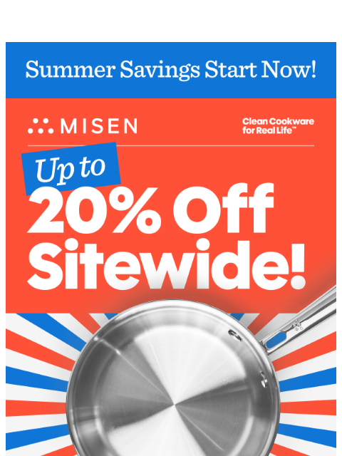 misen newsletter: Memorial Day Sale - Up to 20% Off