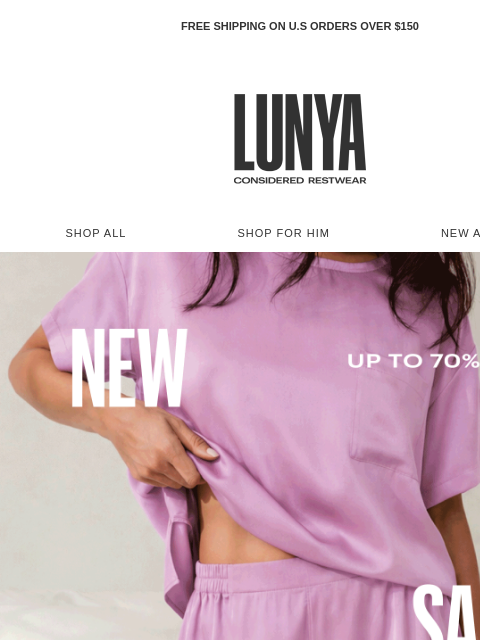 lunya newsletter: NEW TO SALE