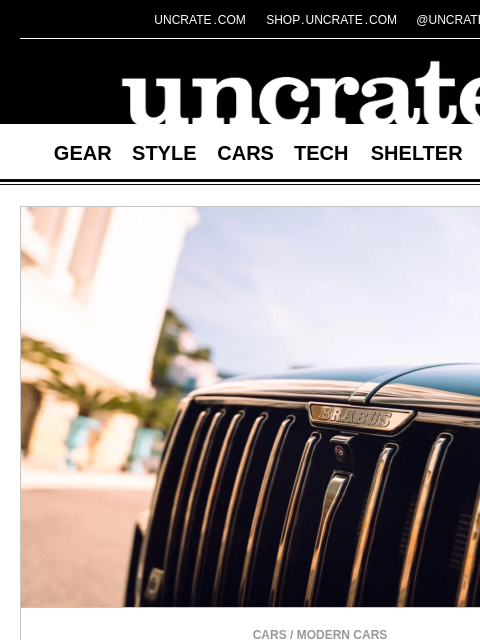 uncrate newsletter: BRABUS Bodo Supercar & more
