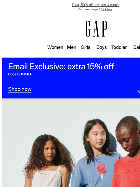 gap newsletter: Announcement: 40–60% off summer must-haves