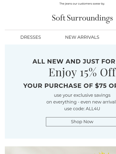 softsurroundings newsletter: Ultimate Denim, All-Day Comfort