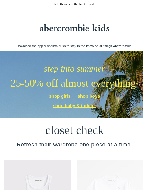 abercrombie newsletter: keep it cool 🕶️