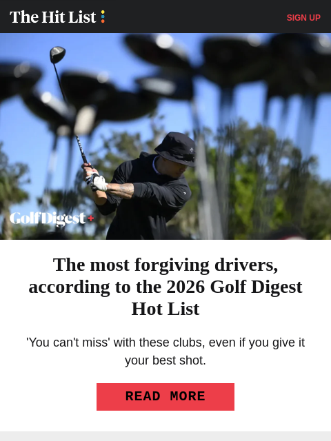 golfdigest newsletter: The most forgiving drivers in golf