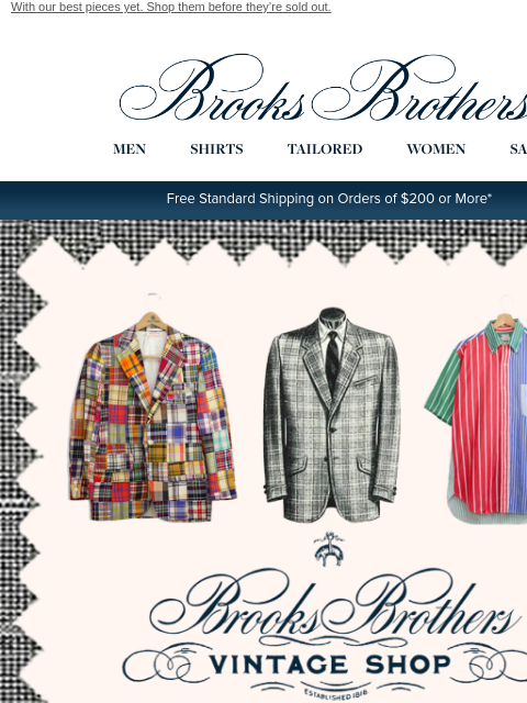 brooksbrothers newsletter: The Vintage Shop returns…