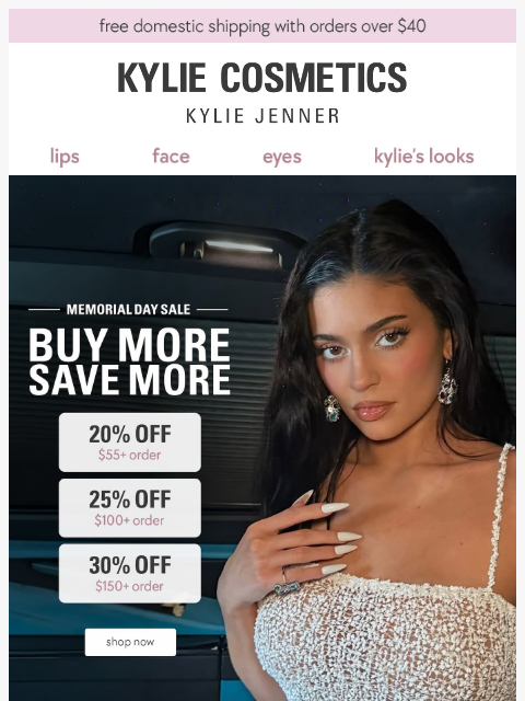 kyliecosmetics newsletter: NOW LIVE: up to 30% OFF ⛱️🔆