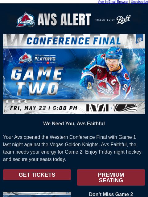 thecoloradoavalanche newsletter: 🏔️ Bring the Noise for Friday
