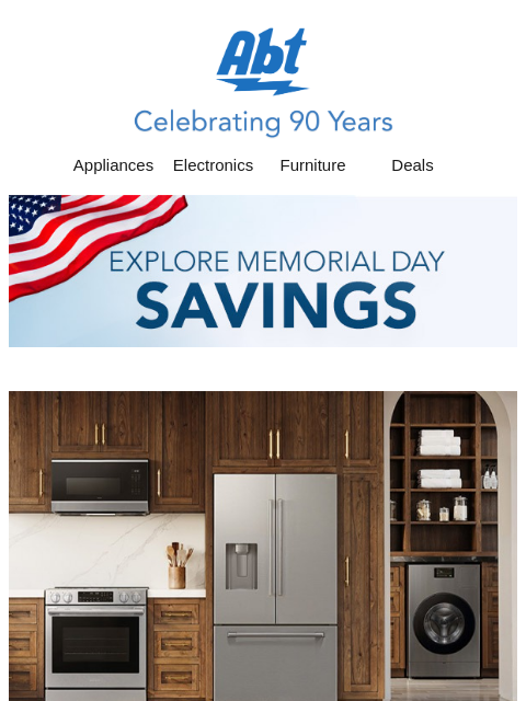 abt newsletter: Save Up to $1,000 on Samsung This Memorial Day