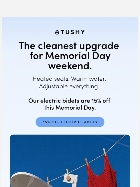 hellotushy newsletter: 15% OFF electric bidets ⚡